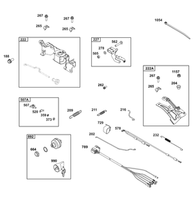 Controls Group Diagram and Parts List for 385447-0403-G1 200000 - 399999 Briggs and Stratton Engine